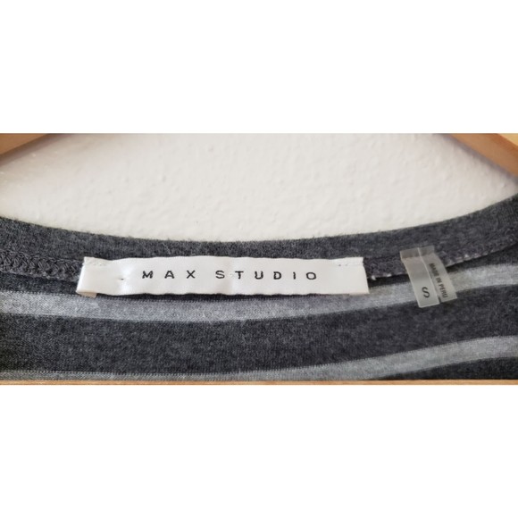 Max Studio Gray on Gray Striped Long Sleeve Women's Top Size Small - Picture 3 of 3